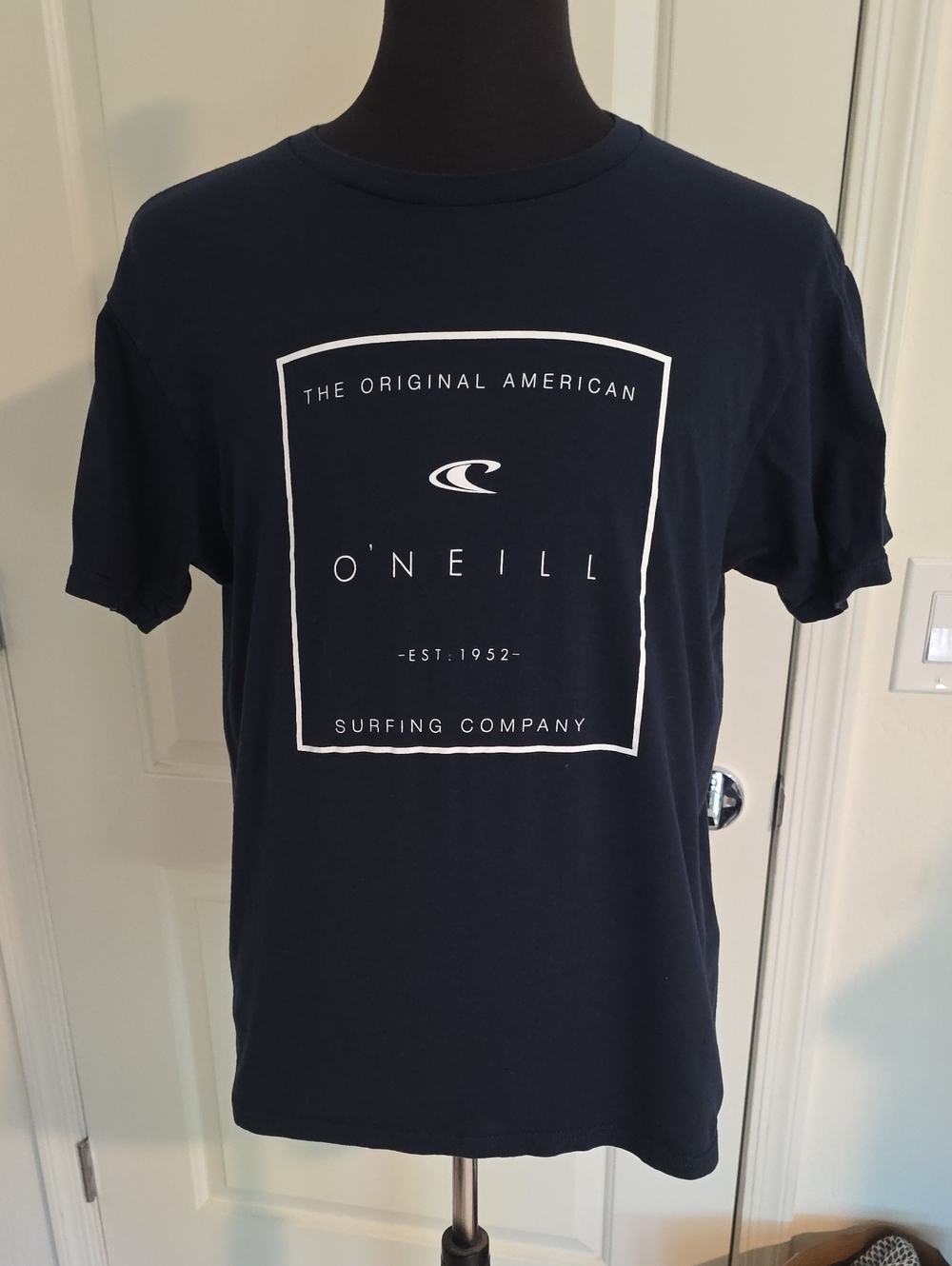O'Neill Navy Short Sleeve Graphic Tee with White Print